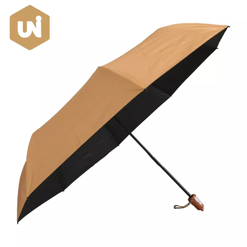Parasol z rączką w kształcie głowy zwierzęcia, z czarną powłoką