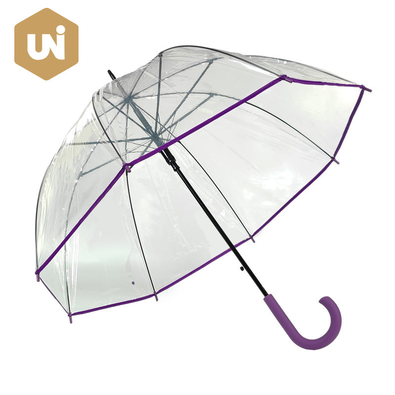 Dopasowany kolorystycznie przezroczysty parasol przeciwdeszczowy POE