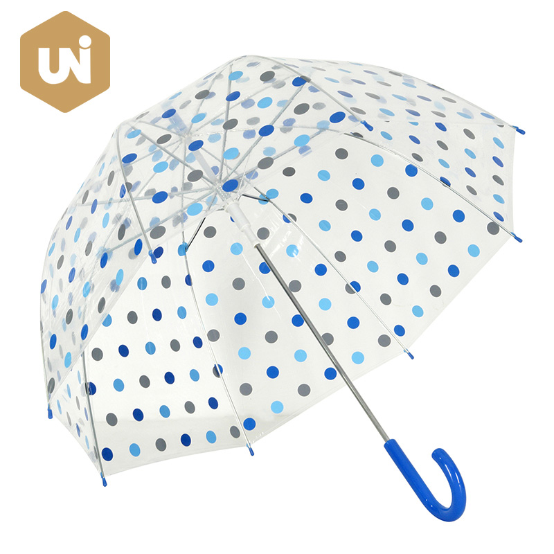 Przezroczysty parasol z nadrukiem
