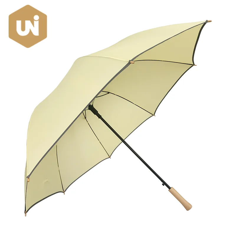 Drewniany, automatycznie otwierany parasol golfowy